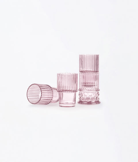 Athena Stacking Glasses in Pink