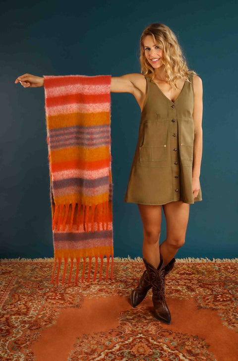 Enid Cozy Scarf Tangerine/Denim