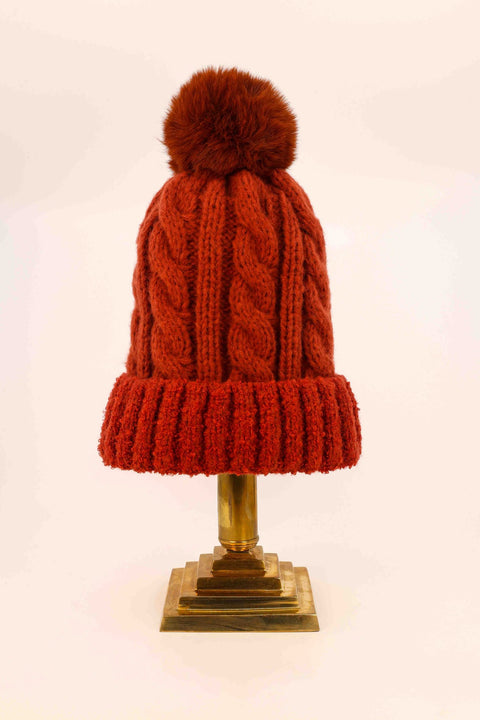 Freya Bobble Hat Rust