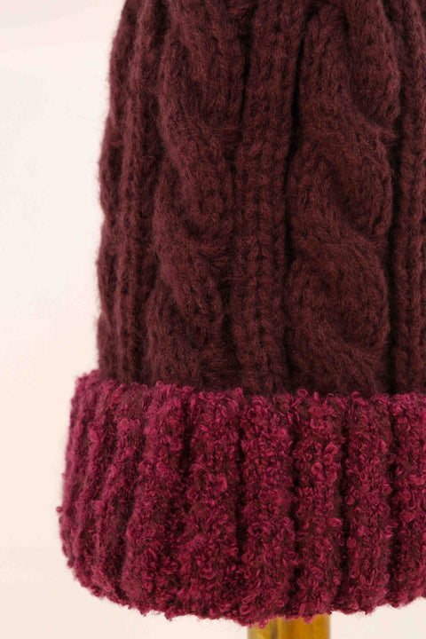 Freya Bobble Hat Damson