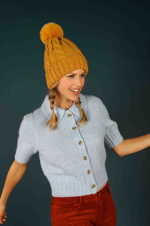 Freya Bobble Hat Mustard