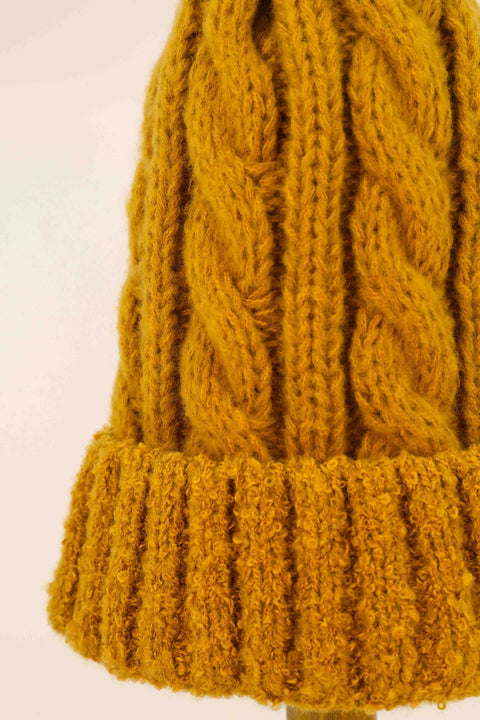 Freya Bobble Hat Mustard