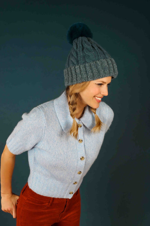 Freya Bobble Hat Denim