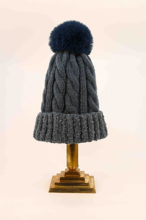 Freya Bobble Hat Denim