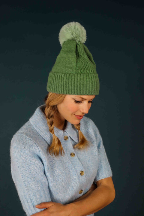 Ingrid Bobble Hat Sage