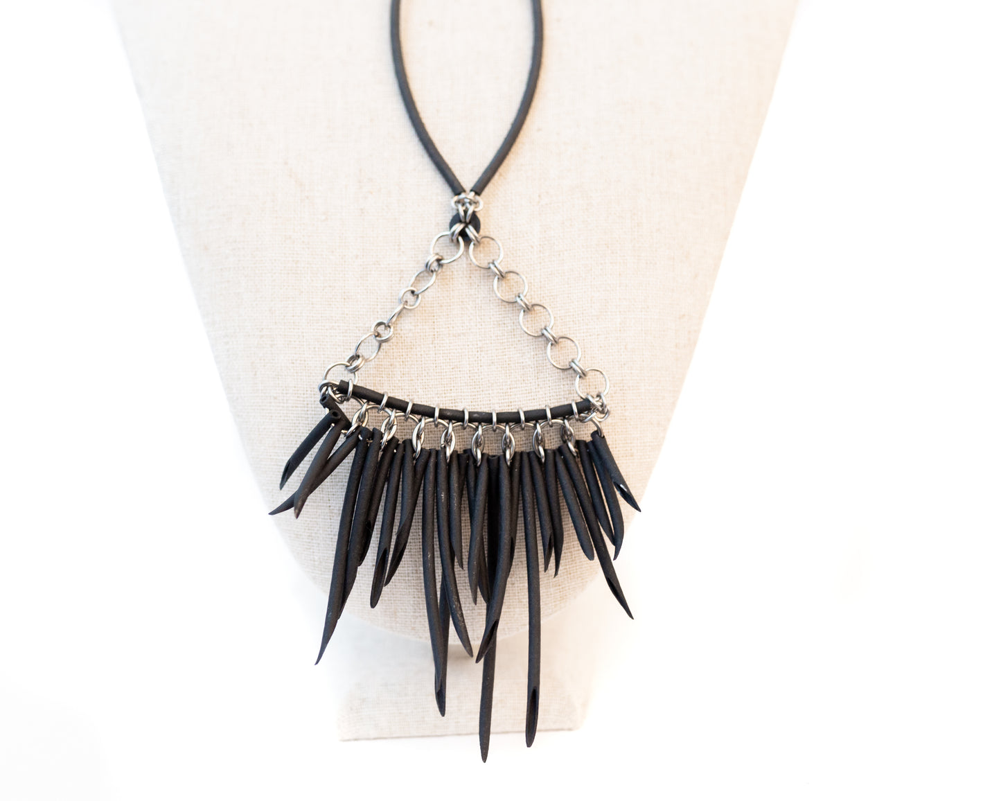 Black Urchin Sweep Necklace