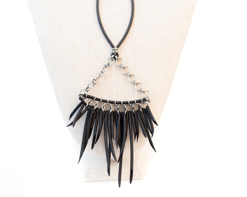 Black Urchin Sweep Necklace