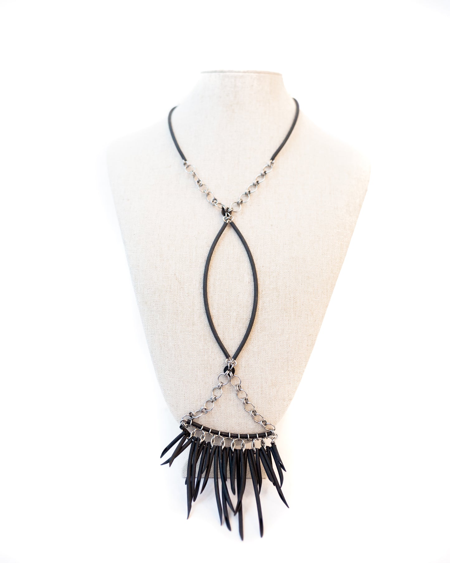Black Urchin Sweep Necklace