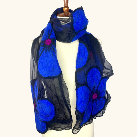 Midnight Flower Blue on Black - Mint Museum Store