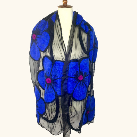 Midnight Flower Blue on Black - Mint Museum Store