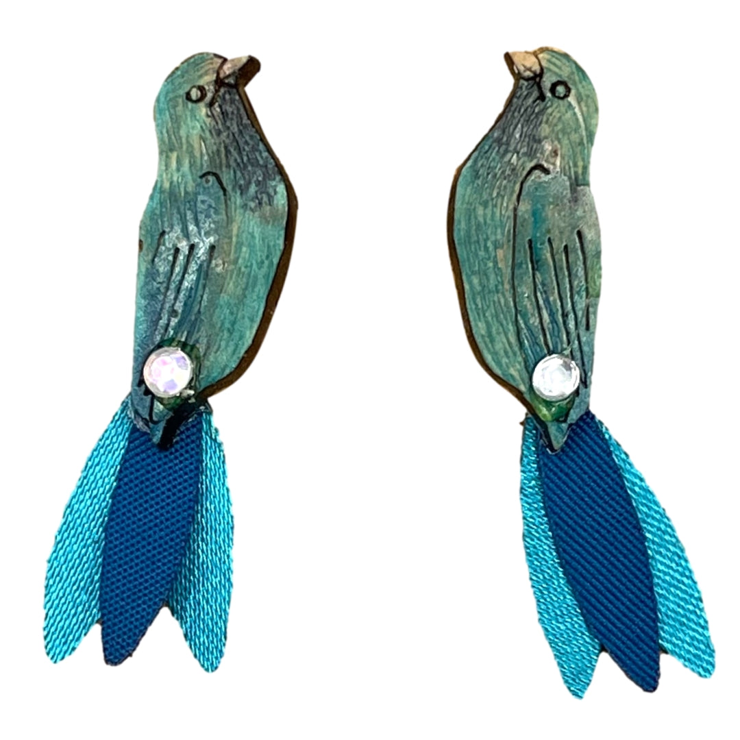 Sm-Blue Bird Earrings