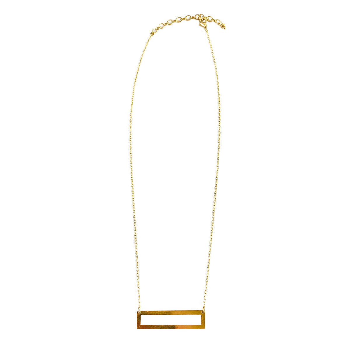 Cutout Rectangular Pendant Necklace