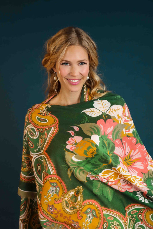 Folk Art Floral Scarf