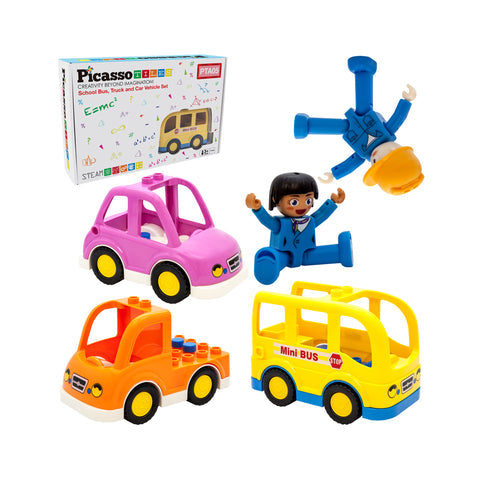 People Character Figure Set 3 Cars