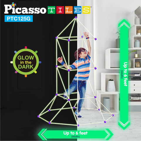 125 pc Fort Building Kit Glow in the Dark