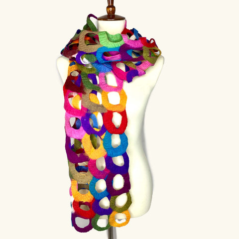 Bright Felted Rings Scarf - Mint Museum Store