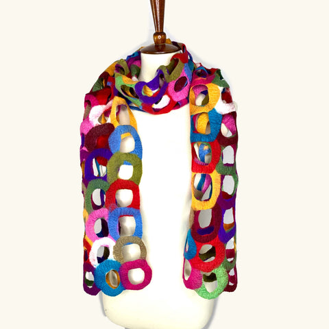 Bright Felted Rings Scarf - Mint Museum Store