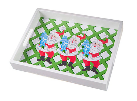 14.25" Santa Chinoiserie Tray