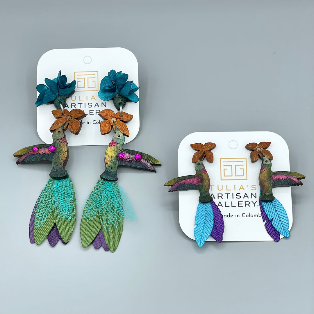 LG-Ruby-Throated Hummingbird Earrings