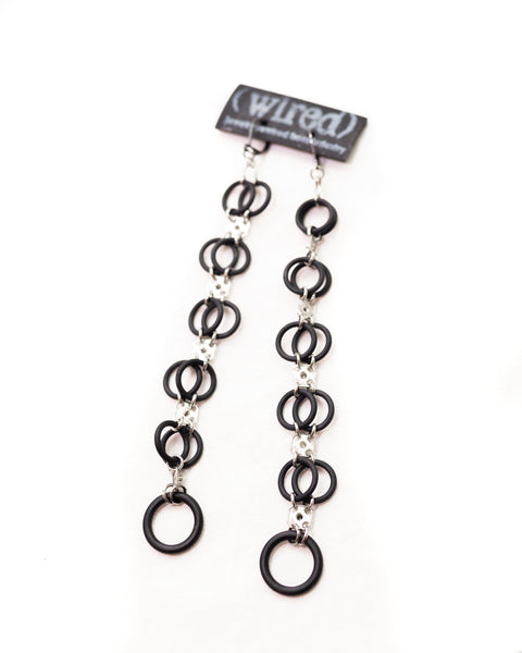 Loop Snap Reclaimed Rubber Earrings