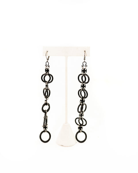 Loop Snap Reclaimed Rubber Earrings