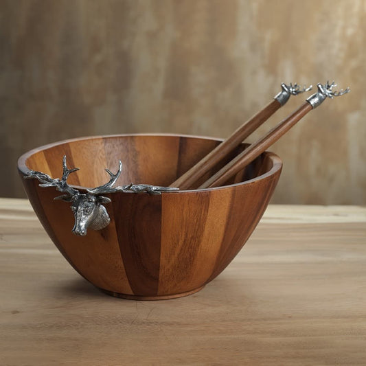 Pewter Stag Head Salad Bowl