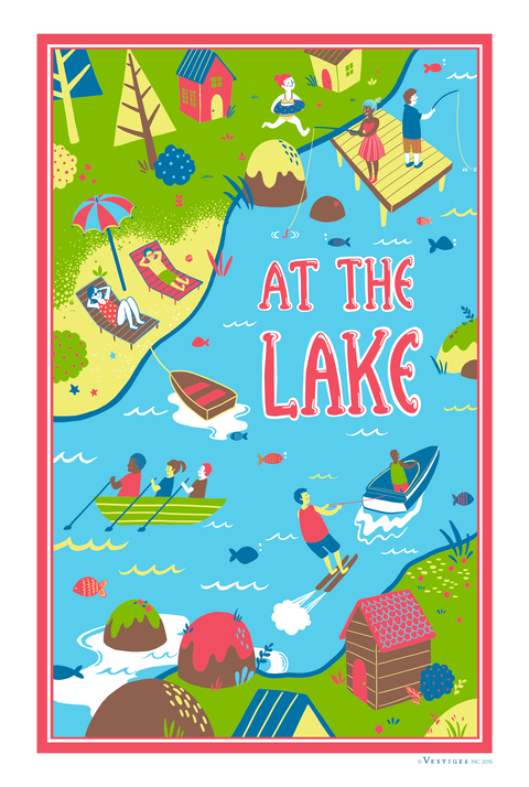 At The Lake Tea Towel