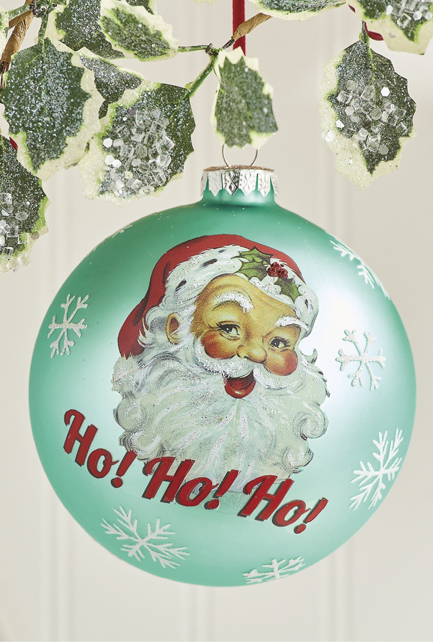 4.75" Ho Ho Ho Santa Ball Ornament
