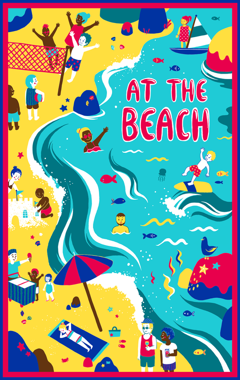 At The Beach Tea Towel