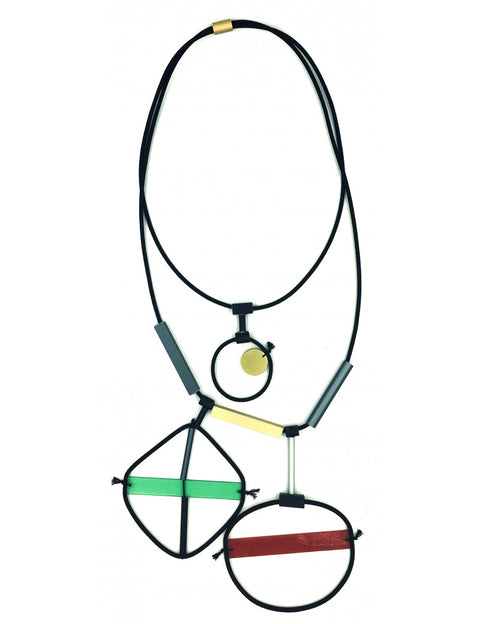 Abstract Shape Necklace Red & Green - Mint Museum Store