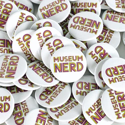 Museum Nerd White Pin