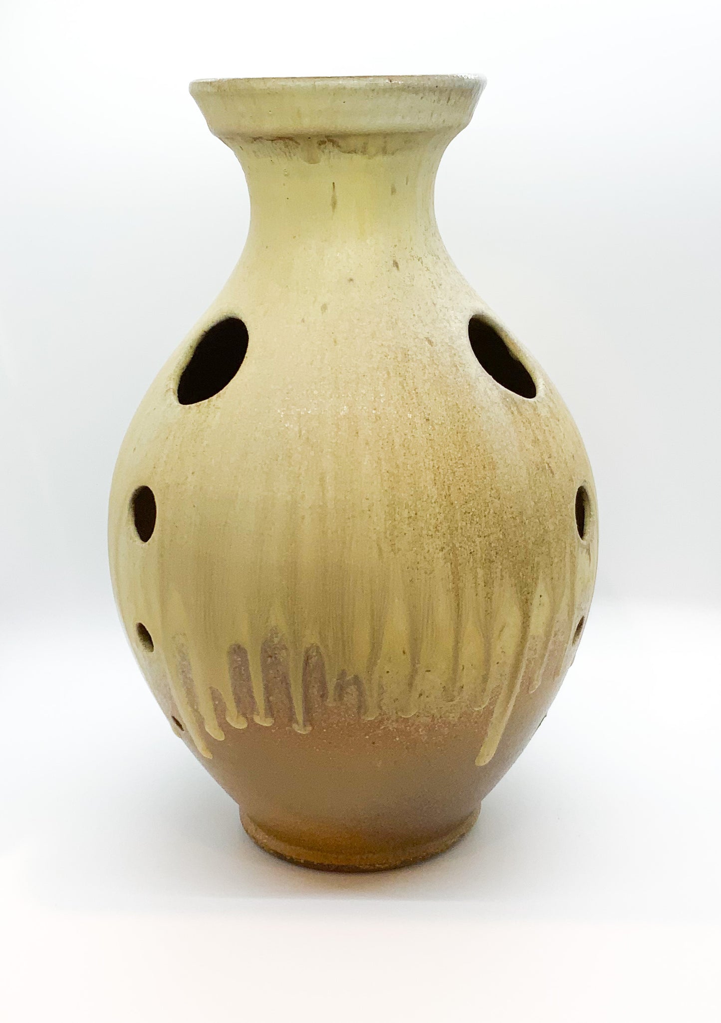 Ben Owen III Graduated Hole Vase in Ash Glaze