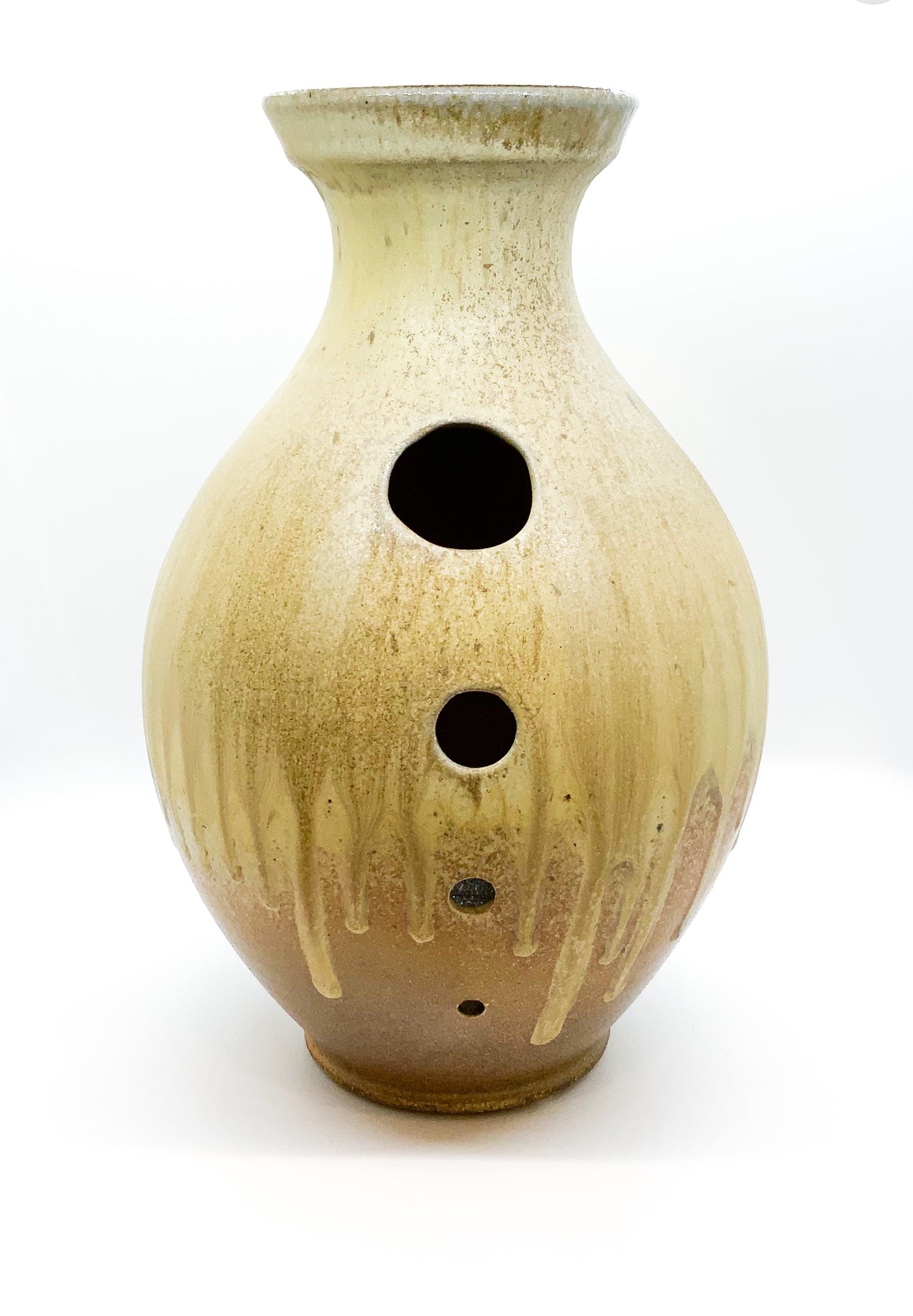 Ben Owen III Graduated Hole Vase in Ash Glaze