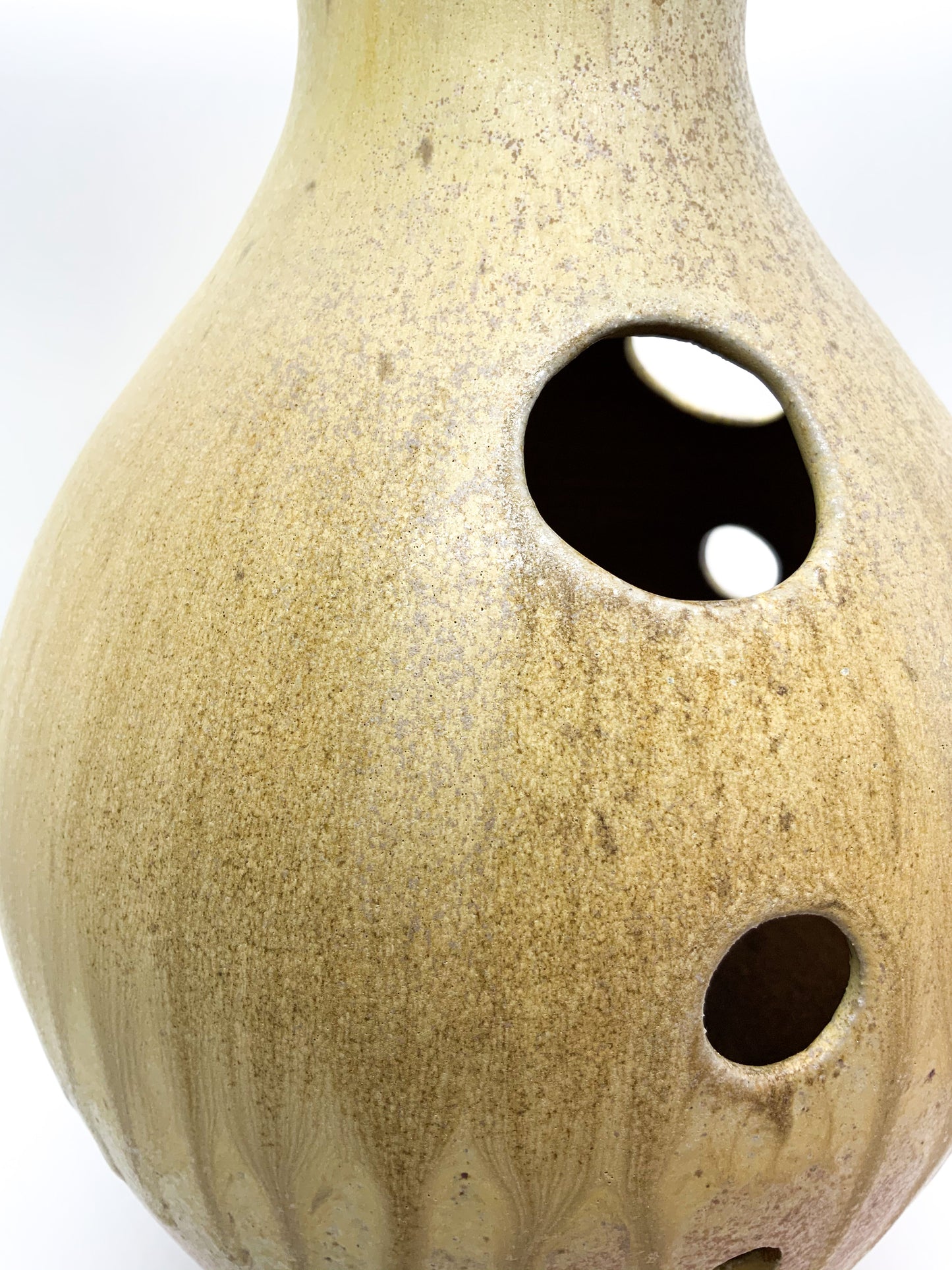 Ben Owen III Graduated Hole Vase in Ash Glaze
