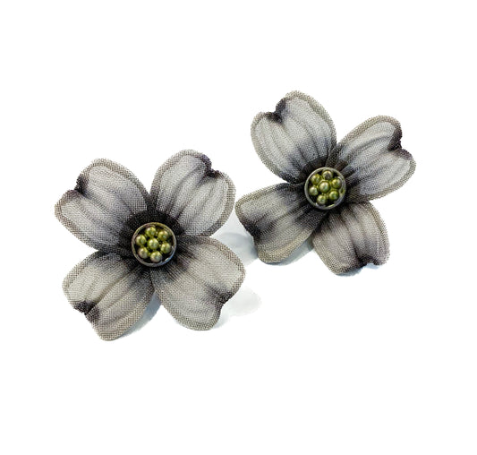 Dogwood Bloom Button Earrings