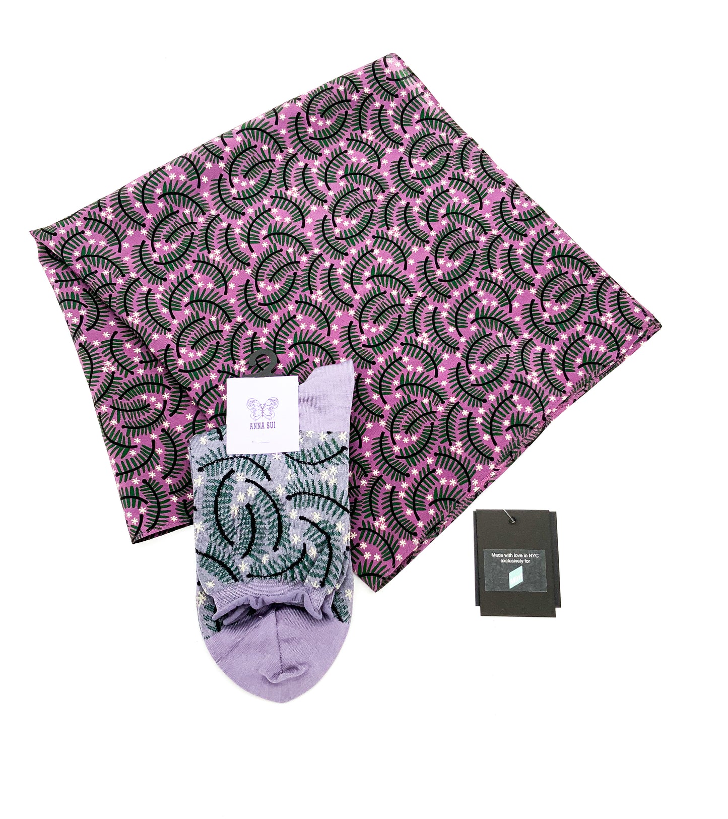 Anna Sui Lilac Tumbling Pines Scarf