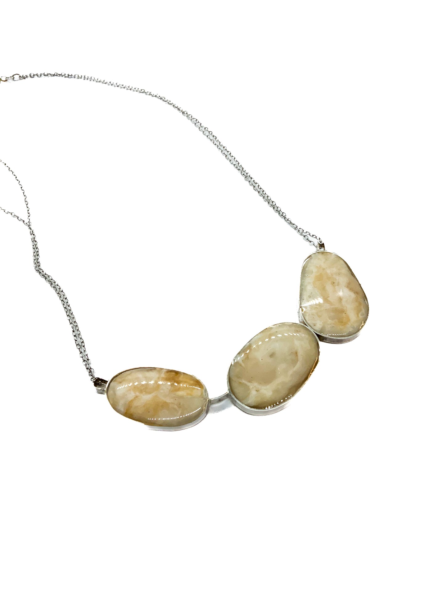 Silver/White Pebbles Necklace
