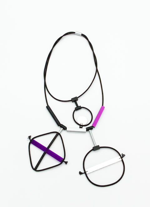 Abstract Shape Necklace Purple & Silver - Mint Museum Store